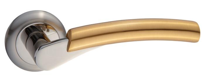 Ручка дверная TIXX "Виола" INDH 211-04 SG/NР матовый никель/латунь блестящая